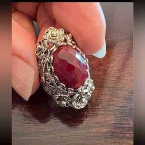 DGS turkey 925 filigree genuine ruby ring size 6